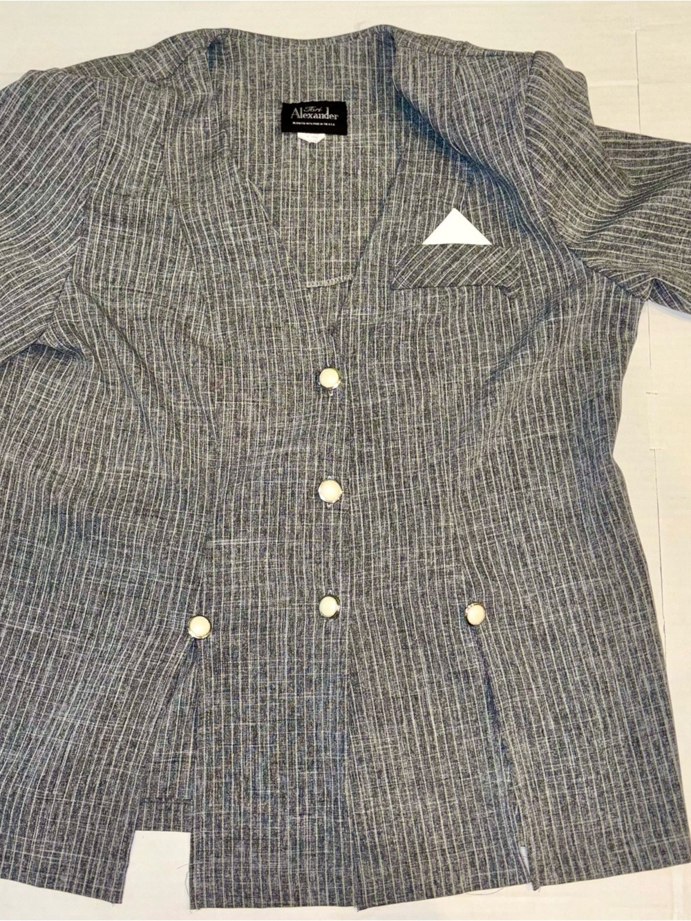 Gray Pinstripe Women's Blazer Jacket